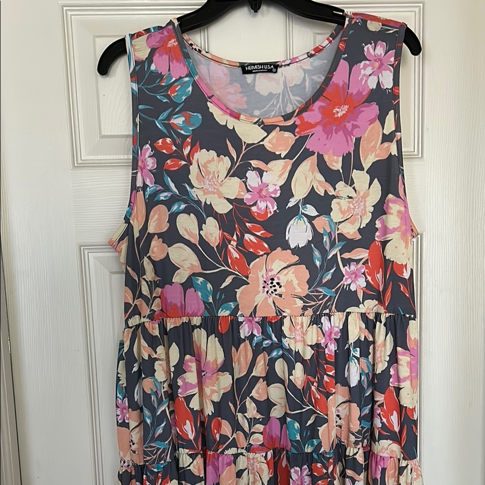 Vibrant Floral Sleeveless Dress